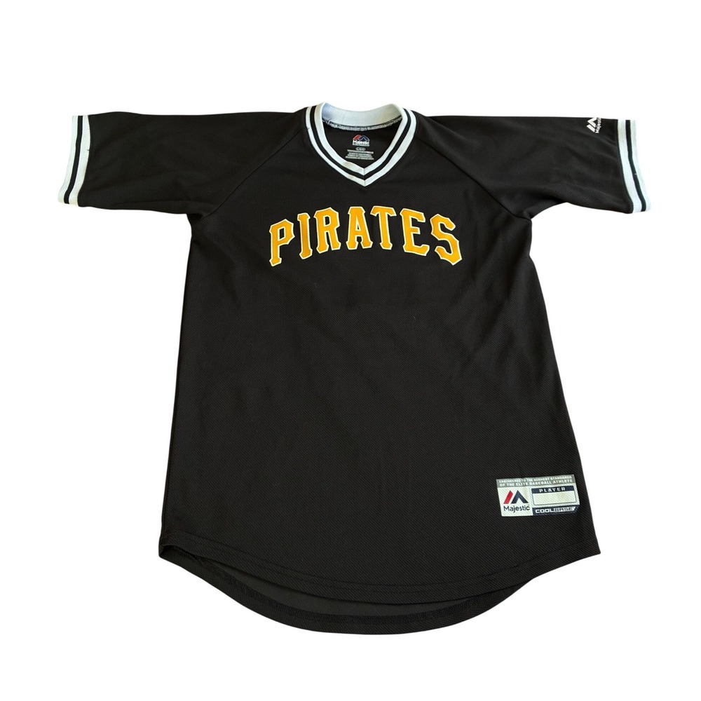 Majestic Pittsburgh Pirates Jersey Youth‎ Large Black Yellow Number 9 CoolBase